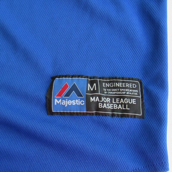 Dodgers LA Men's Embroidered Button Down Blue and White Baseball Jersey Size M - Picture 5 of 8